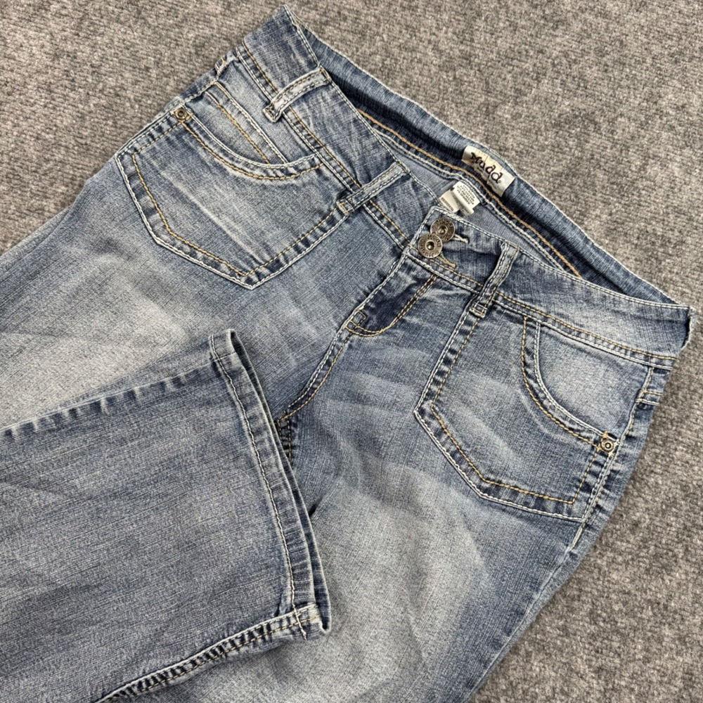 Mudd Flare Jeans Size 11 Blue Low Rise Embellished Y2K Denim Women's